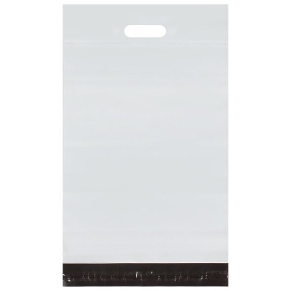 Foliopaki kurierskie z rączką 400 x 500 mm + 70 mm rączka RC091 50szt PAKIET białe