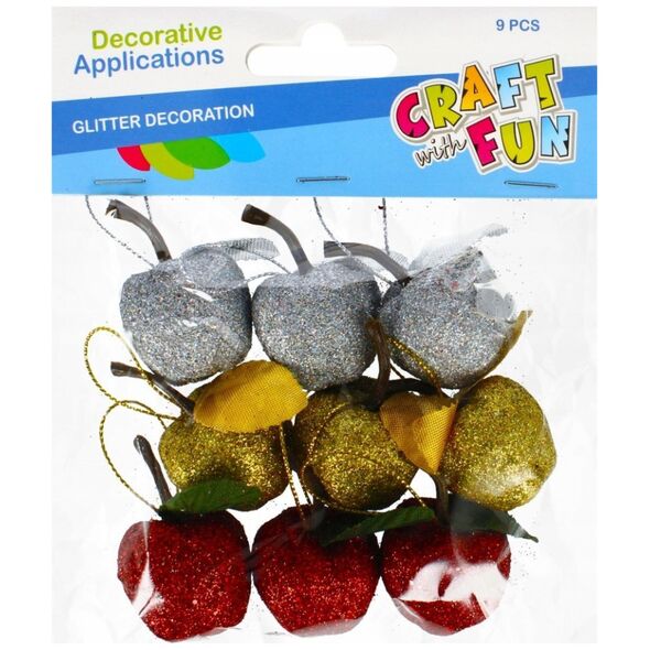 Craft with Fun OZDOBA DEK DRUCIK JABLKA BROK 9SZT CF MIX 12/144