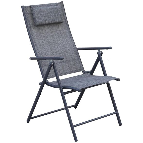 KRZESŁO OGRODOWE 57x68x106CM  2xTEXTLINE 7-POZYCYJNE Z PODUSZKĄ KPL.2SZT