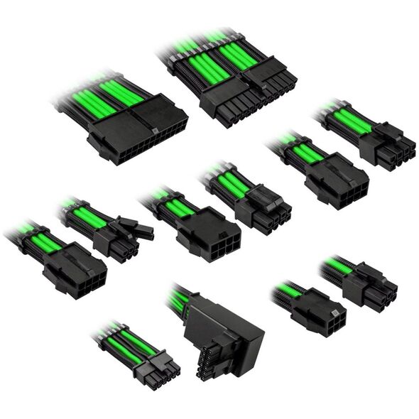 Kolink Kolink Core Pro Braided Cable Extension Kit 12V-2x6 Type 2 - Venom Green 13338807 5999094005785