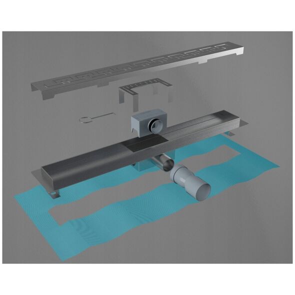 Hydroland HYDROLAND LINEAR DRAINAGE SLEEK 600 WHITE GLASS // OD/H.SLEEK-600-WHITE 7812991 5900308739235