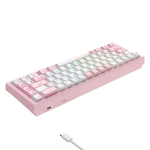 HAVIT KB874L RGB Mechanical Gaming Keyboard (pink and white)