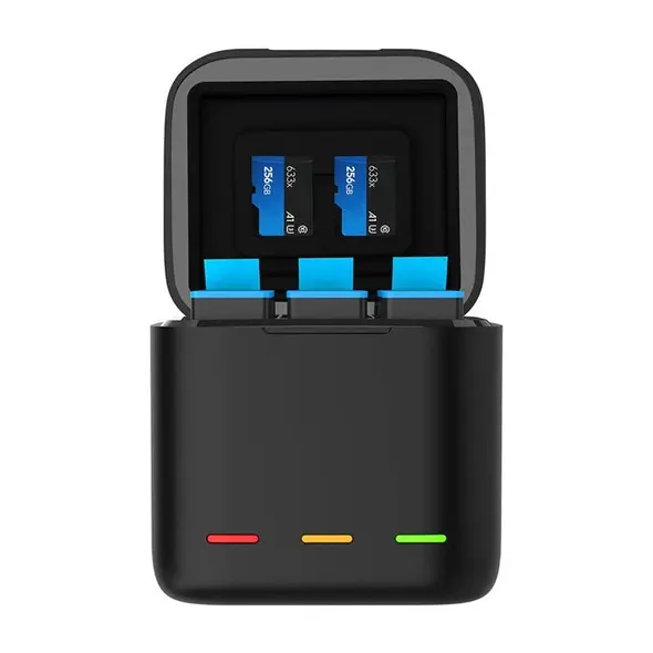 TELESIN triple-channel box charger +2 batteries for GoPro Hero 12 / 11 / 10 / 9
