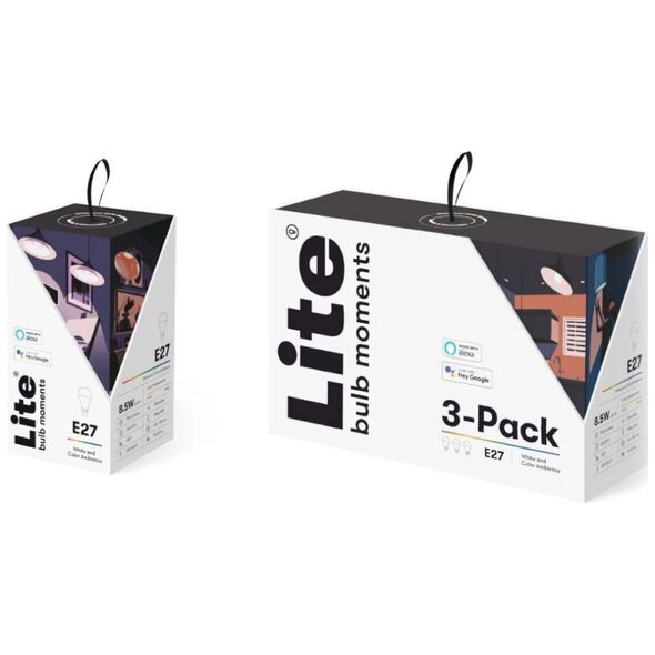 Lite Bulb Moments Lite bulb Moments Έξυπνος λαμπτήρας, E27, 8,5W, RGB 2700-6500K, E2, 3 πακέτο 10159580 5714948000019