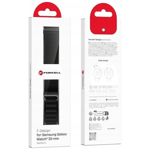 ForCell FORCELL F-DESIGN FS05 pasek do SAMSUNG Watch 20 mm czarny