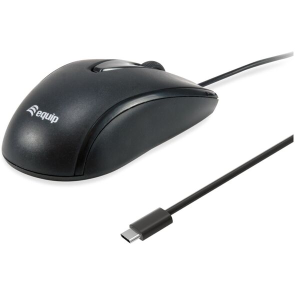 Mysz Equip Equip Optische Maus USB-C Comp.  Rechts-Linkshänder 1.5m  sw