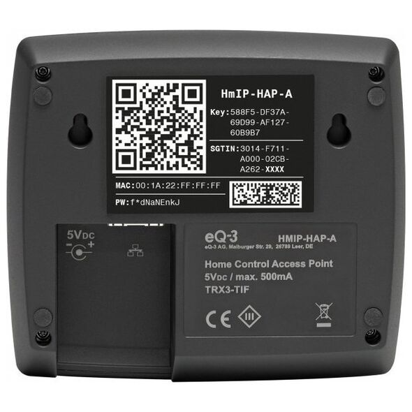 Access Point HomeMatic IP Homematic IP Smart Home Access Point (HmIP-HAP-A), Κεντρική μονάδα (ανθρακίτης) 14222924 4047976602759