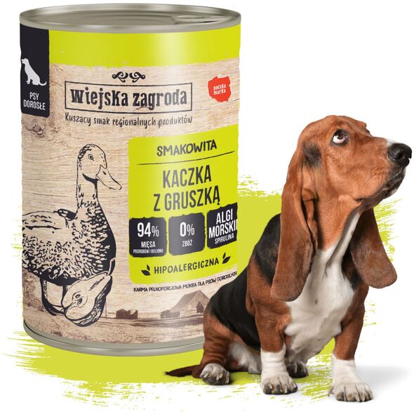 Karma mokra dla psa Kaczka z gruszką (dorosły) 400g