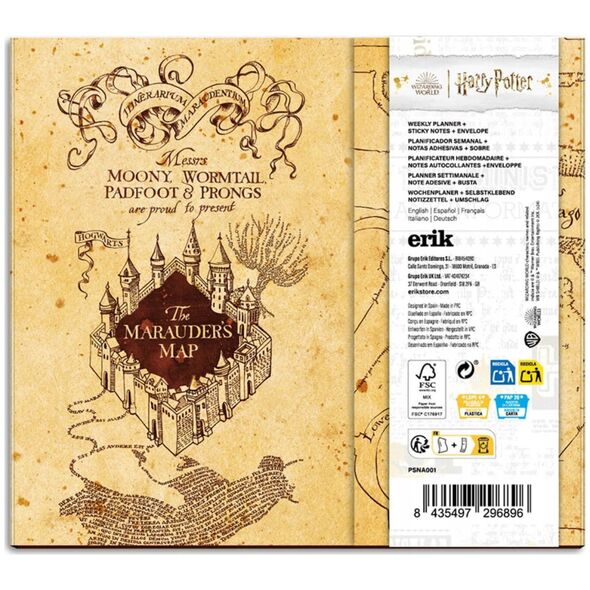 Harry Potter Harry Potter - Planner tygodniowy z karteczkami samoprzylepnymi (19,3 x 16,5 cm)