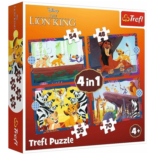 Trefl Puzzle 4w1 Król Lew odważny