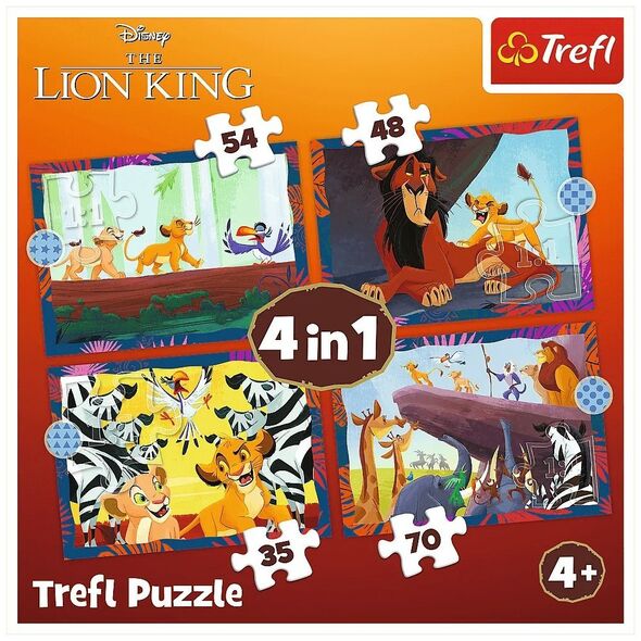 Trefl Puzzle 4w1 Król Lew odważny