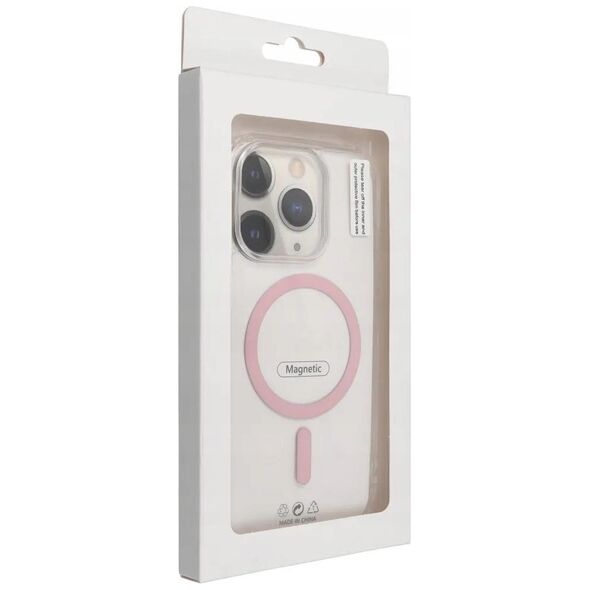Drop Glue Colorful Ring Mag Cover kompatybilny z MagSafe pasuje do IPHONE 12 PRO MAX różowy