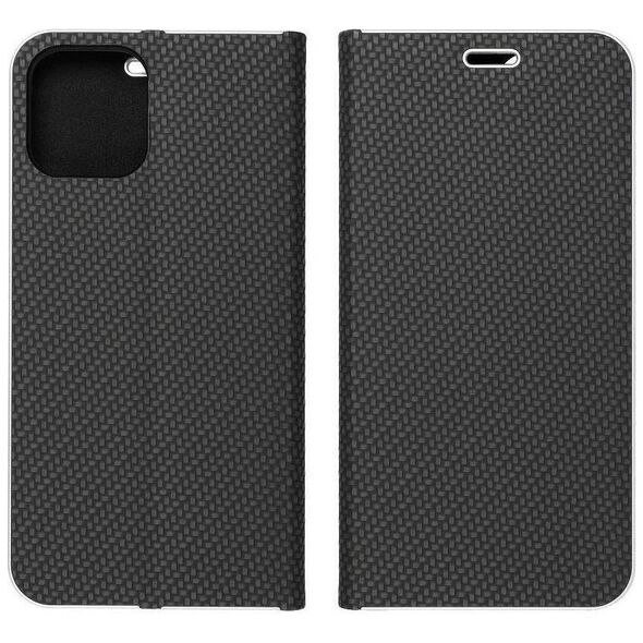 ForCell ETUI Kabura Forcell LUNA Book Carbon do iPhone 13 PRO MAX czarny CASE