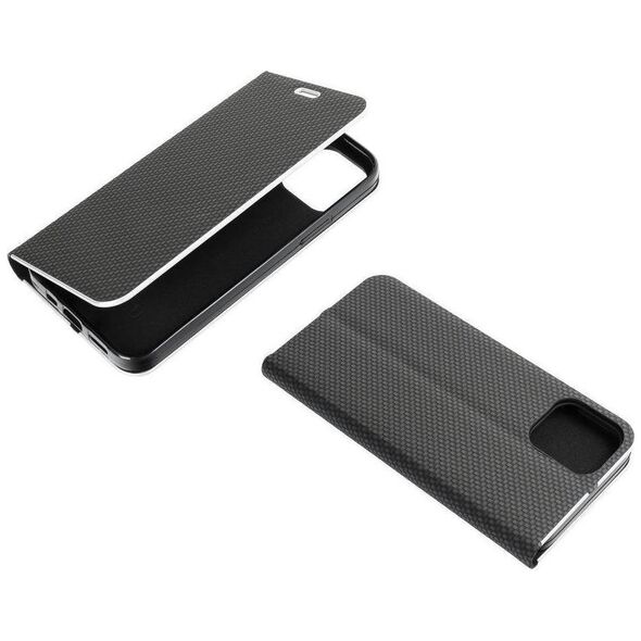 ForCell ETUI Kabura Forcell LUNA Book Carbon do iPhone 13 PRO MAX czarny CASE