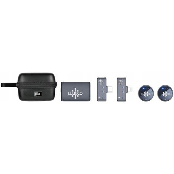 2x Mikrofon Krawatowy Bezprzewodowy 3w1 na iPhone Lightning + USB-C + 3,5mm / AirWave / Combo