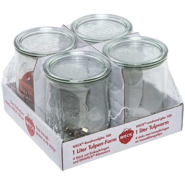 WECK Round Rim Jar Tulip 1,0l Σετ των 4 13947581 4011162745803