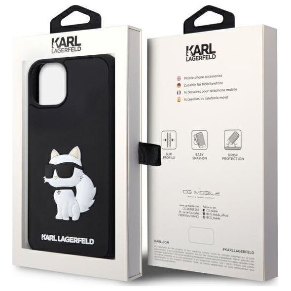 Karl Lagerfeld Etui Karl Lagerfeld KLHCP14S3DRKHNK Apple iPhone 14 czarny/black hardcase Rubber Choupette 3D