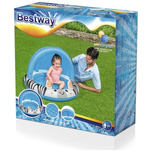 Bestway Bestway 52559 Basenik dmuchany z daszkiem i pompowanym dnem Zebra 97cm x 66cm