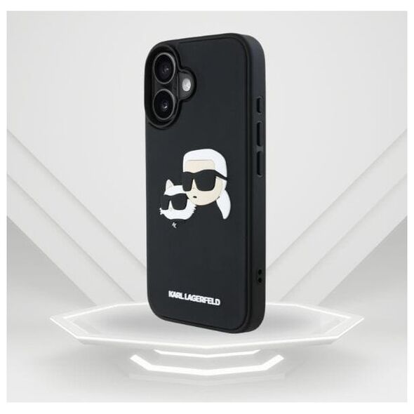 Etui Karl Lagerfeld HC 3D Rubber Double   Heads do iPhone 16 czarny