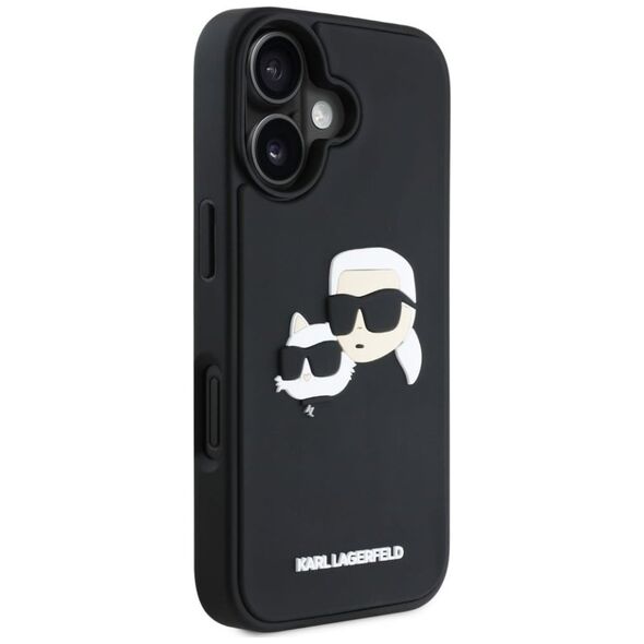 Etui Karl Lagerfeld HC 3D Rubber Double   Heads do iPhone 16 czarny