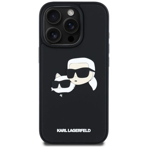 Etui Karl Lagerfeld HC 3D Rubber Double   Heads do iPhone 16 Pro czarny