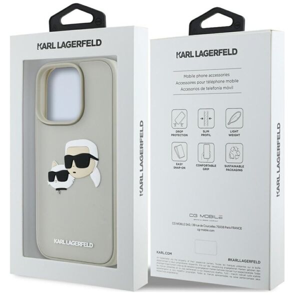 Etui Karl Lagerfeld HC 3D Rubber Double   Heads do iPhone 16 Pro beżowy