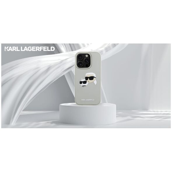 Etui Karl Lagerfeld HC 3D Rubber Double   Heads do iPhone 16 Pro beżowy