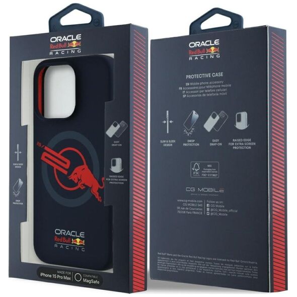 Etui Red Bull HC Silicone ORBR20 Logo     Red Lining do iPhone 15 Pro Max MagSafe granatowy