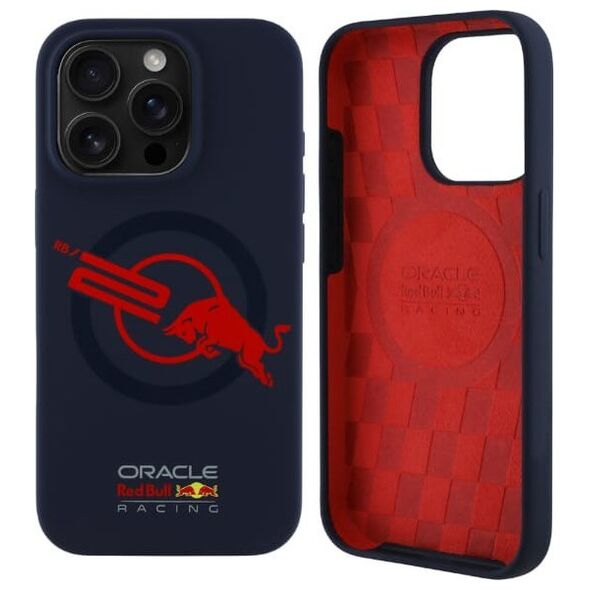Etui Red Bull HC Silicone ORBR20 Logo     Red Lining do iPhone 15 Pro Max MagSafe granatowy