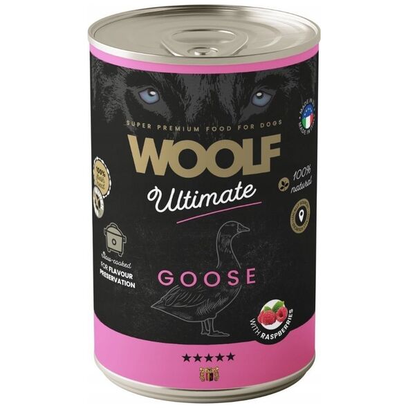 WOOLF PIES PUSZKA 400g ULTIMATE CAN       GOOSE&RASPBERRY  /6