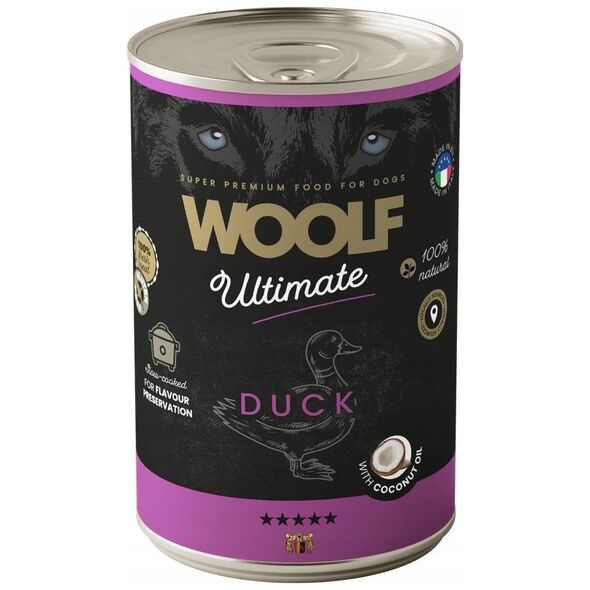 WOOLF PIES PUSZKA 400g ULTIMATE CAN       DUCK&COCONUT OIL  /6