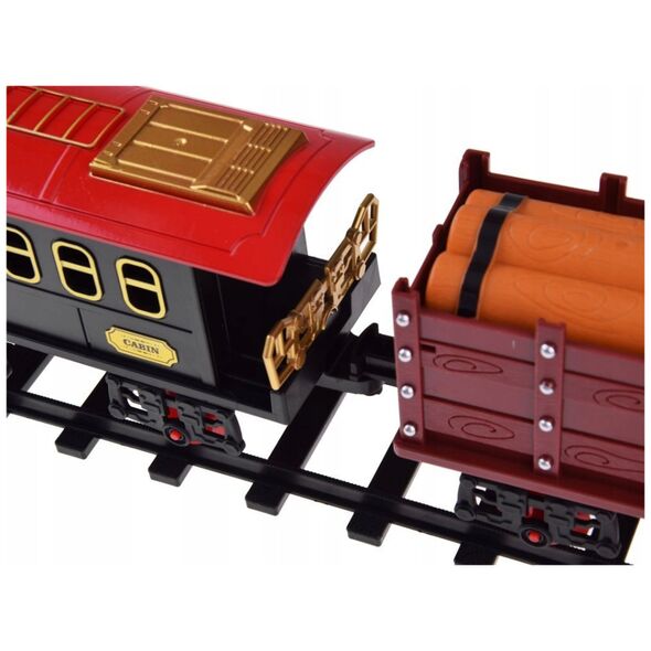 Kolejka z torami Lokomotywa z wagonami para wodna + światło RC0629