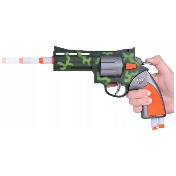 Zestaw Rewolwer Pistolet + Piankowe naboje Zabawa w strzelanie ZA5327