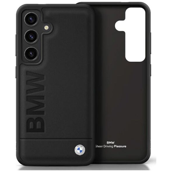 BMW Leather Big Wordmark Case for Samsung Galaxy S25+ Black