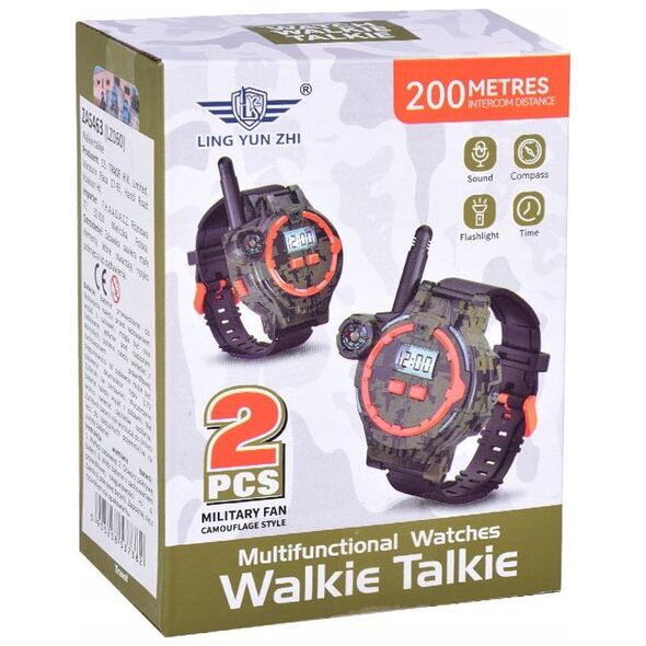 Walkie talkie 2 Zegarki wielofunkcyjne Zasięg 200m Kompas ZA5463