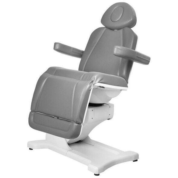 FOTEL KOSMETYCZNY ELEKTR. AZZURRO 869A OBROTOWY 4 SILN. SZARY
