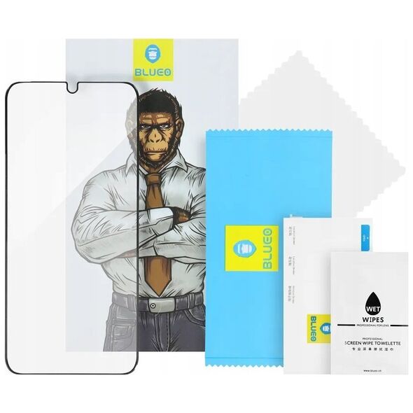 Blueo Szkło Hartowane 5D Mr. Monkey Glass - do Apple Watch SE / SE 2 44MM czarny (Strong HD)