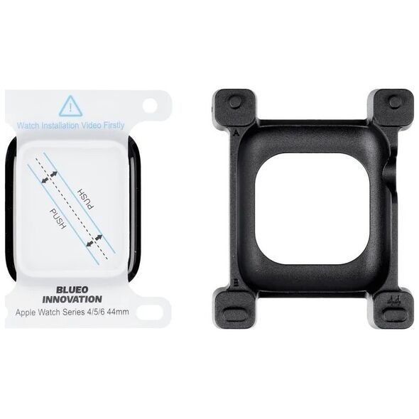 Blueo Szkło Hartowane 5D Mr. Monkey Glass - do Apple Watch SE / SE 2 44MM czarny (Strong HD)