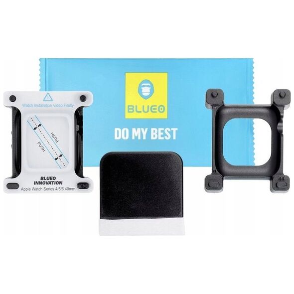 Blueo Szkło Hartowane 5D Mr. Monkey Glass - do Apple Watch SE / SE 2 40MM czarny (Strong HD)