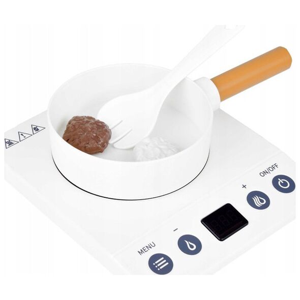 Kuchenka indukcyjna + garnki talerze warzywa do krojenia zestaw ZA5246