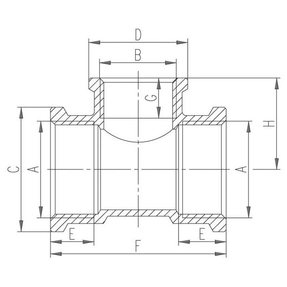 Ferro Trójnik mosiężny 1x1/2x1" T09Z