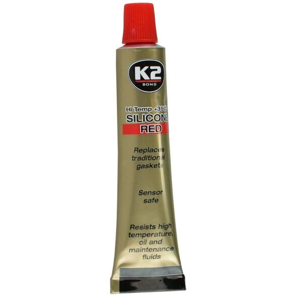 K2 K2 Czerwony silikon wysokotemperaturowy do 350°C tubka 21g uniwersalny