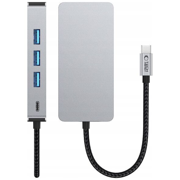 TECH-PROTECT HB05 HUB ADAPTER 9IN1 TYPE-C + USB2.0 + USB3.0 + HDMI 4K 60HZ + SD/TF + PD100W + RJ45 1000M SPACE GREY