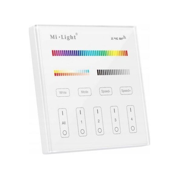 PILOT ŚCIENNY DO STEROWNIKÓW OŚWIETLENIA LED T4 2.4 GHz, MONO, CCT, RGB, RGBW, RGBCCT (RGBWW) MiBOXER