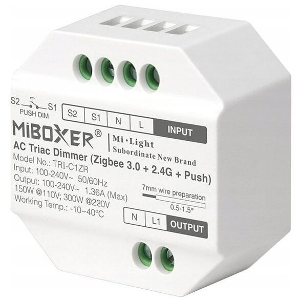 INTELIGENTNY STEROWNIK OŚWIETLENIA LED TRI-C1ZR ZigBee, 2.4GHz