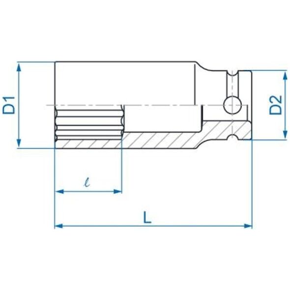 King Tony NASADKA DŁUGA UDAROWA 1/2" 17mm x 80mm, 12-kąt King Tony