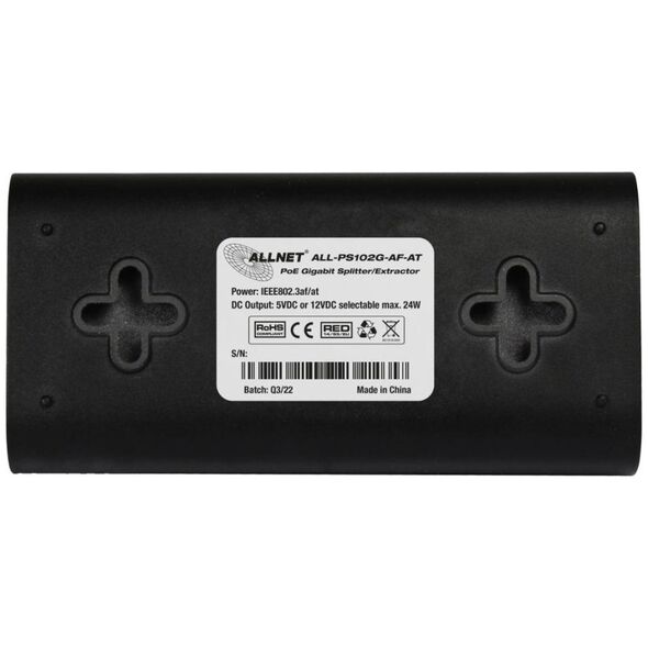 Allnet Z ALLNET PoE Splitter-Mini/Extractor / Gigabit / 24W / 5V/12V Schaltbar / ALL-PS102G-AF-AT 13692087 4038816210357