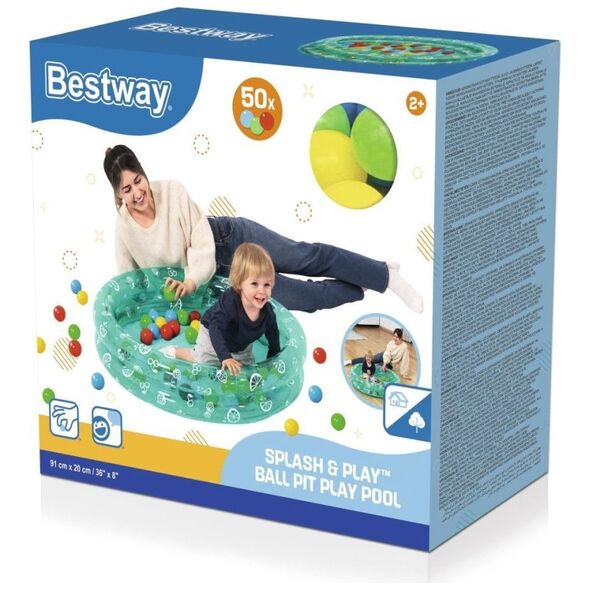 Basenik Zielony 91x20cm + Piłeczki BESTWAY