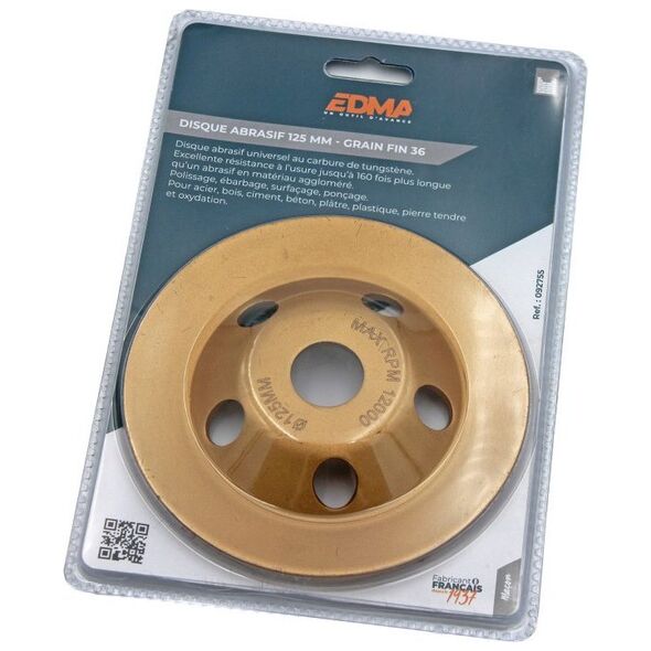 Δίσκος λείανσης με επίστρωση καρβιδίου 125x22 mm EDMA K 36 (λεπτό) 13484333 3476060009272