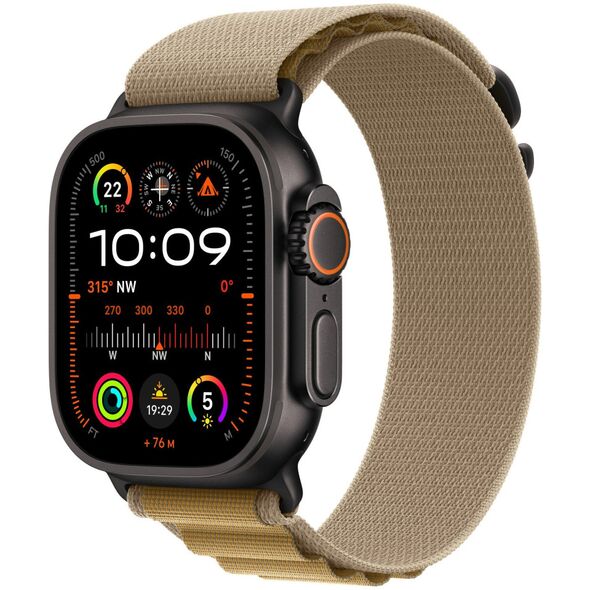 APPLE 49mm Tan AlpineLoop -Small - Black Titanium Finish